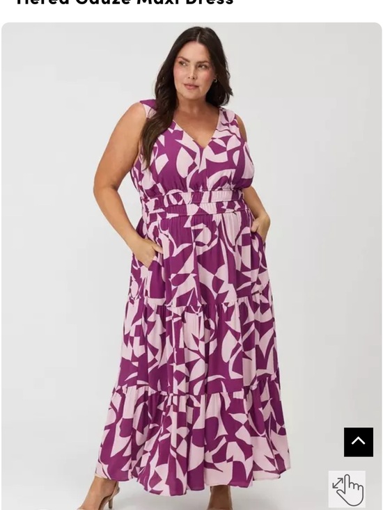 torrid Dresses & Skirts - NWOT Torrid Purple and Light Pink Abstract Tiered Maxi Dress